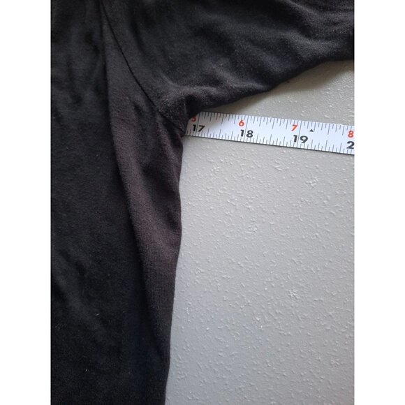 Ann Taylor LOFT Black Lace Sleeve Blouse Small Boho Chic Top Rayon Casual - Picture 7 of 9